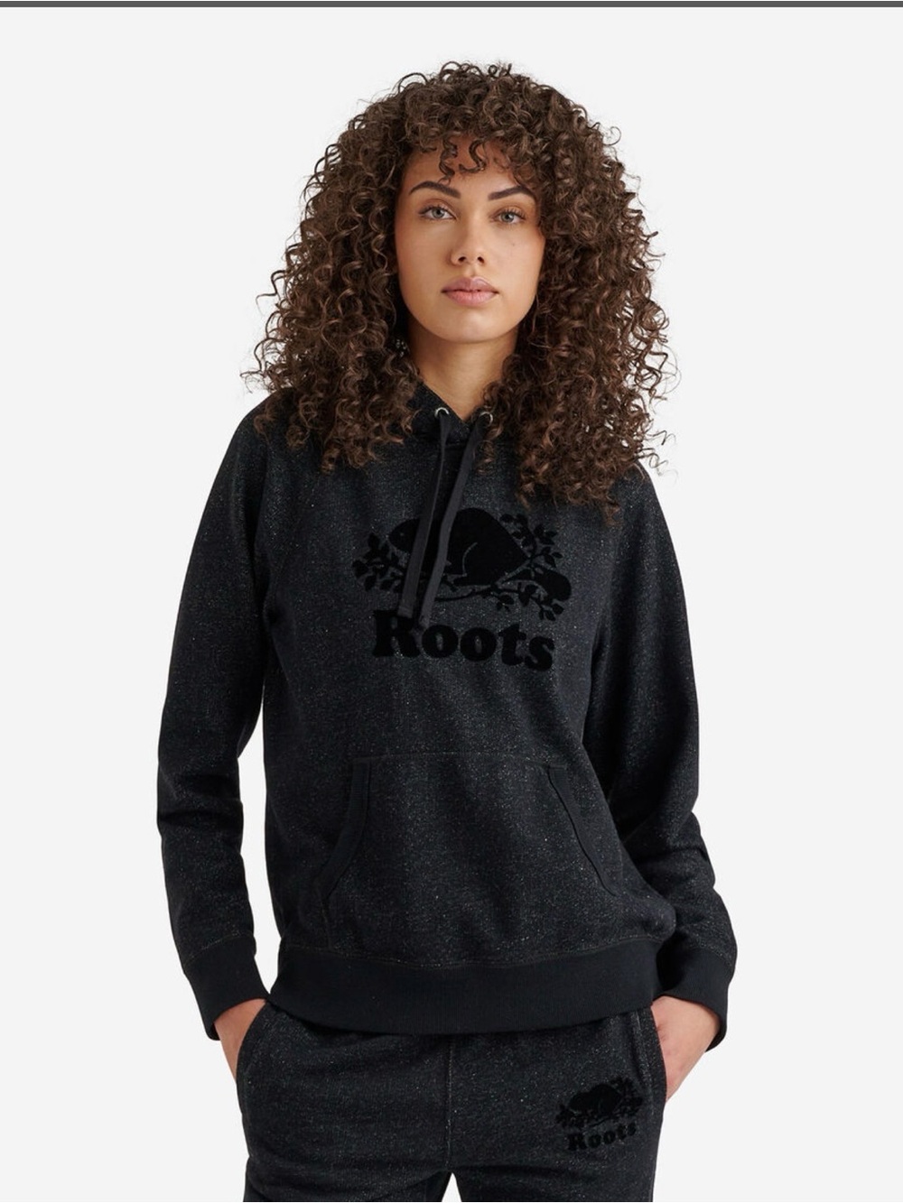 Roots Women’s Organic Original Kanga Hoodie - Black Pepper